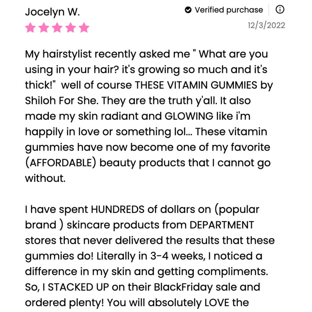 Vitamin Gummies .Glowing Skin, Massive Hair Growth ,Long Nails-